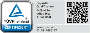 TÜV Rheinland Prüfzeichen: Geprüfte Qualifikation, ID 0217465117